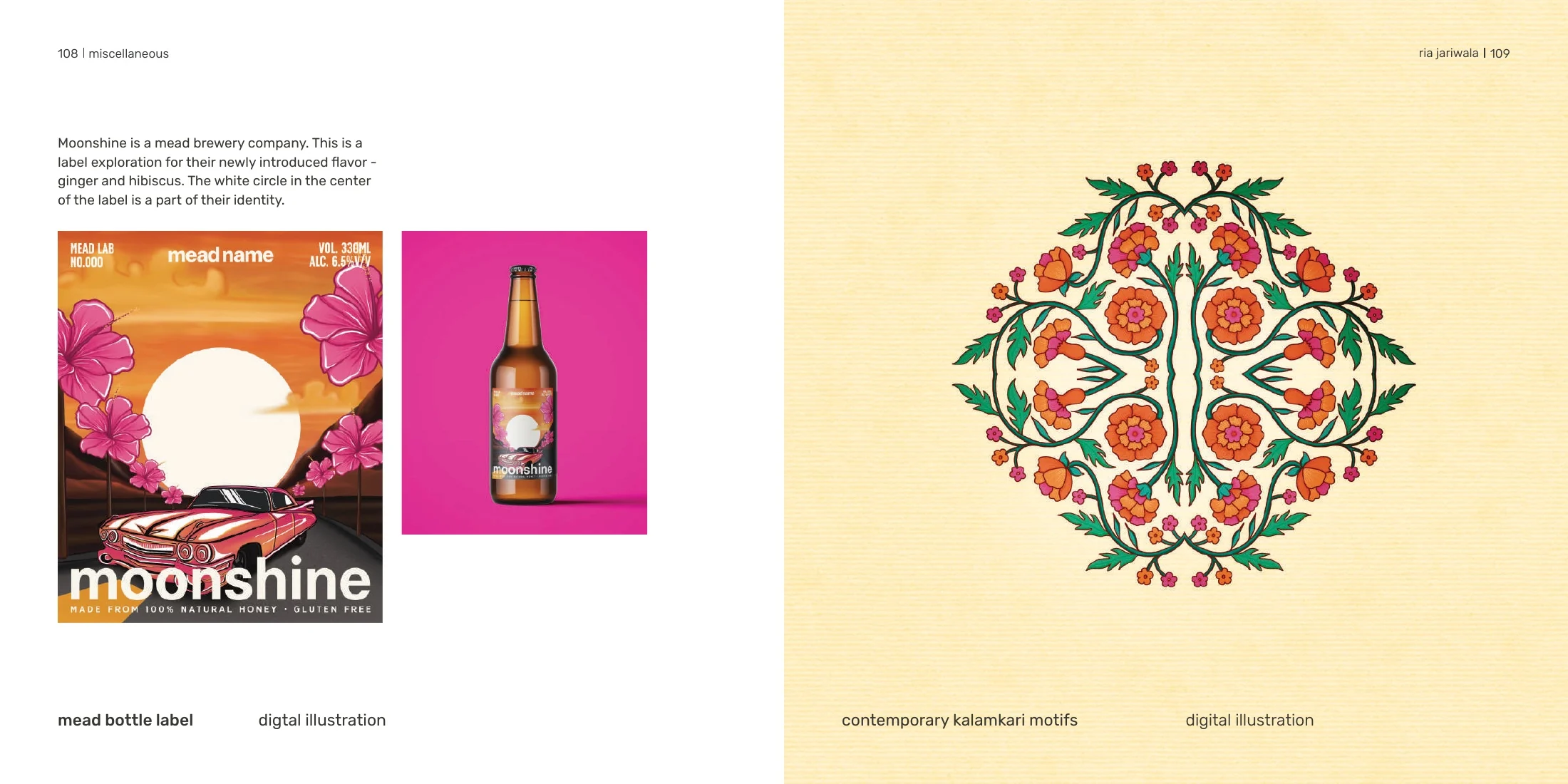 Ria’s colourful contemporary Kalamkari illustration